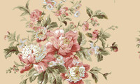 Garden Rose, Green & Taupe Peonie Floral Wallpaper (4) - Waverly