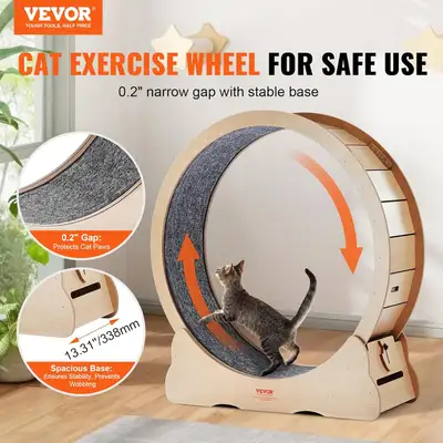 Cat Exercise Wheel, 43.3" ; Large Cat Treadmill Wheel for Indoor, View more