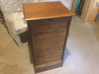 Scottish Arts & Crafts Roll Top Tambour Filing Cabinet