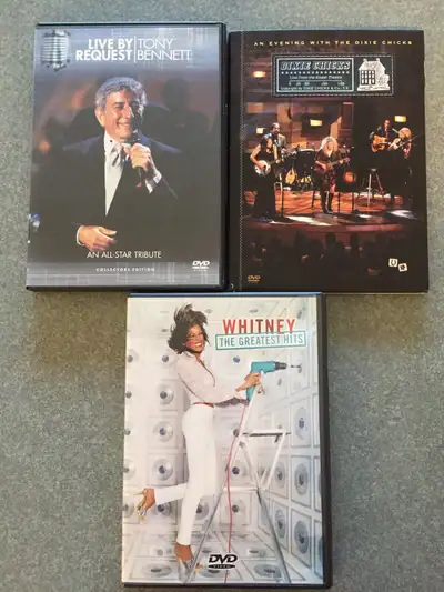 Music DVDs EUC Tony Bennett Dixie Chicks Whitney Houston, View more