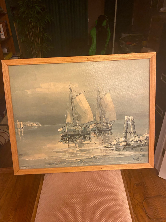 Old Antique Painting (SIGNED) - Yenturi in Arts & Collectibles in Cambridge - Image 4