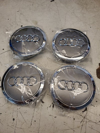 Brand New Audi 69 mm Center Caps Black and Grey