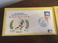 1992 St.Vincent First Day Cover Baseball Hall Of Fame Stamps