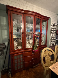 Solid Wood China Display Cabinet 