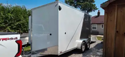 2024 Lightning 7x14 x 7ft tall all aluminum frame to interior hieght, rear spoiler with led loading...