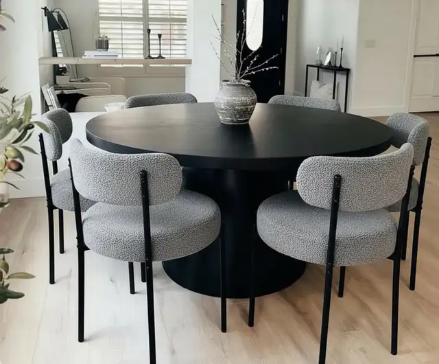 grey boucle dining chairs  in Chairs & Recliners in Markham / York Region - Image 6