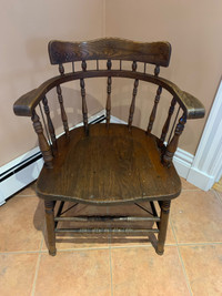 Antique oak captains chair