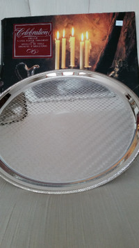 NEW ROUND SILVER PLATED TRAY
