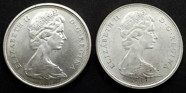 1965 & 1966 Canada Silver 50 Cents (Lot of 2) in Arts & Collectibles in Oakville / Halton Region - Image 2