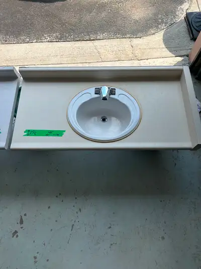 TWO BATH ROOM COUNTER TOP, INCLUDES SINKS AND TAPS., View more