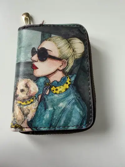 Zippered Card Holder Wallet with Fashion Art, View more