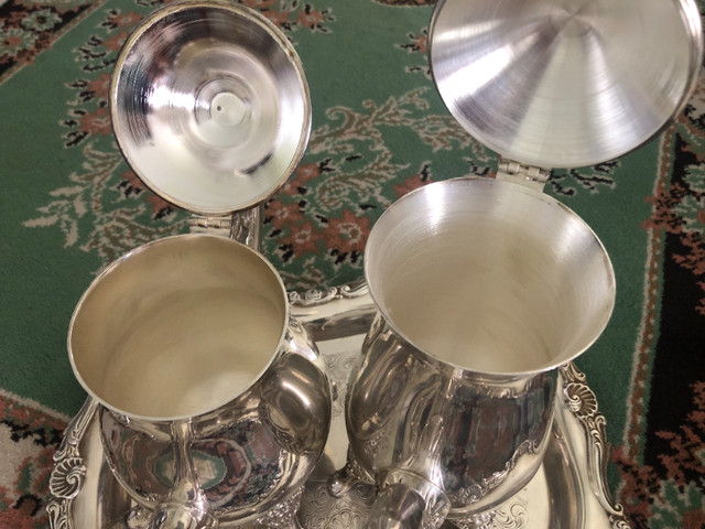 Silver teapot set of two plus the tray in Kitchen & Dining Wares in Winnipeg - Image 3