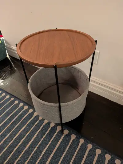 Structube MALAK End Table with Storage Basket – $50 OBO, View more