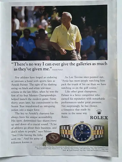 1995 Rolex Oyster Perpetual Day Date Chronometer Original Ad, View more