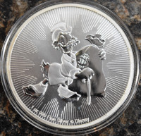1 Oz 999 Fine Silver Scrooge McDuck Coin