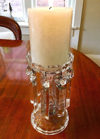 ONE beautiful antique vintage crystal candle holder(1930-1940)