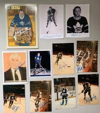 Lot Original Hockey signed Photos & Cards Toronto Maple Leafs