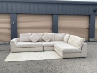 Free delivery  Ivory Beige Sectional Sofa couch 