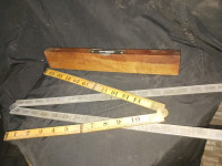 Vintage level and Folding rulers