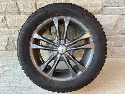 Set of 4x Bridgestone Blizzak WS90 Winter Tires 225/55R17 mounted on universal Aluminium Alloy wheel...