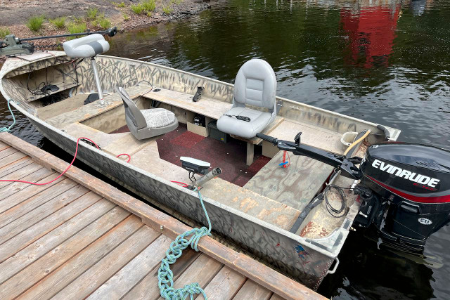 16ft Lund Aluminum Fishing Boat | 60HP Evinrude | Trailer in Powerboats & Motorboats in Barrie - Image 4