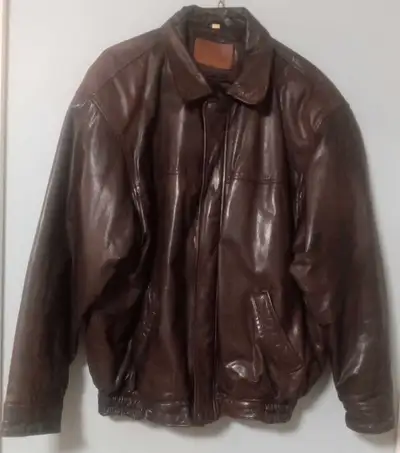 Leather Bomber jacket Medium, View more