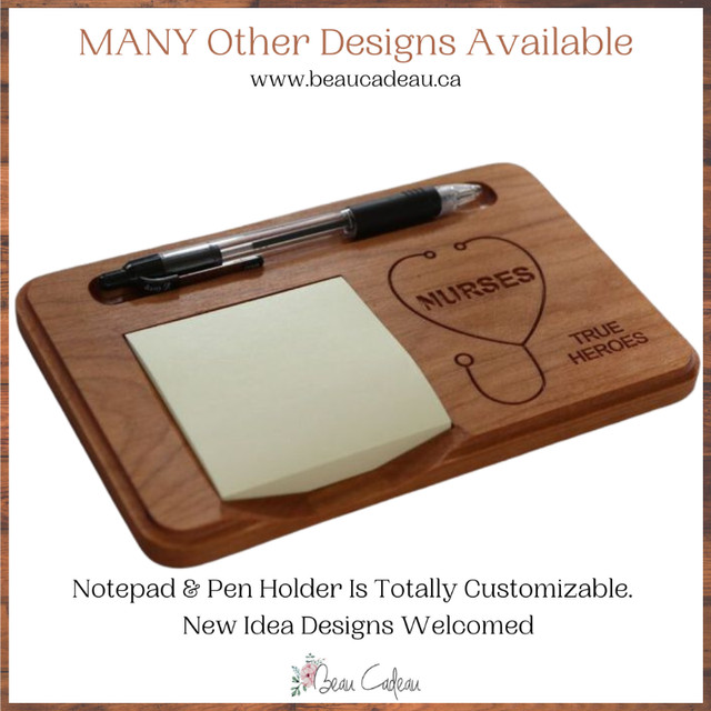 Nurse Notepad and Pen Holder, Nurse Gift, Wooden Notepad Holder in Other in St. Catharines