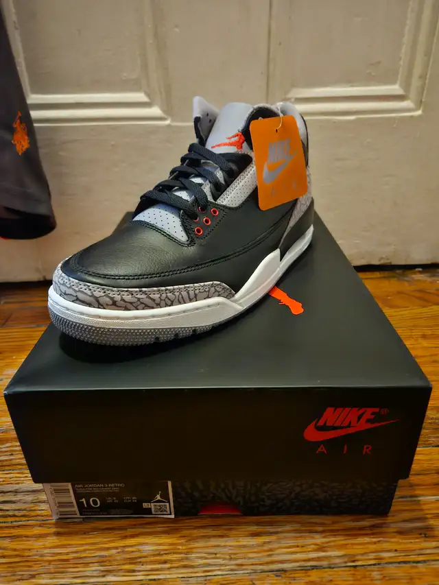 Jordan 3 Black Cement 3 Size 10 brand new in Men's Shoes in City of Toronto - Image 2
