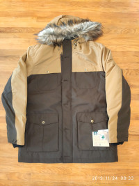 Brand New Woods Men's Down Parka, Brown - Size Large $90
