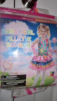 GIRLS CANDY GIRL COSTUME, sizes M and L, NEW