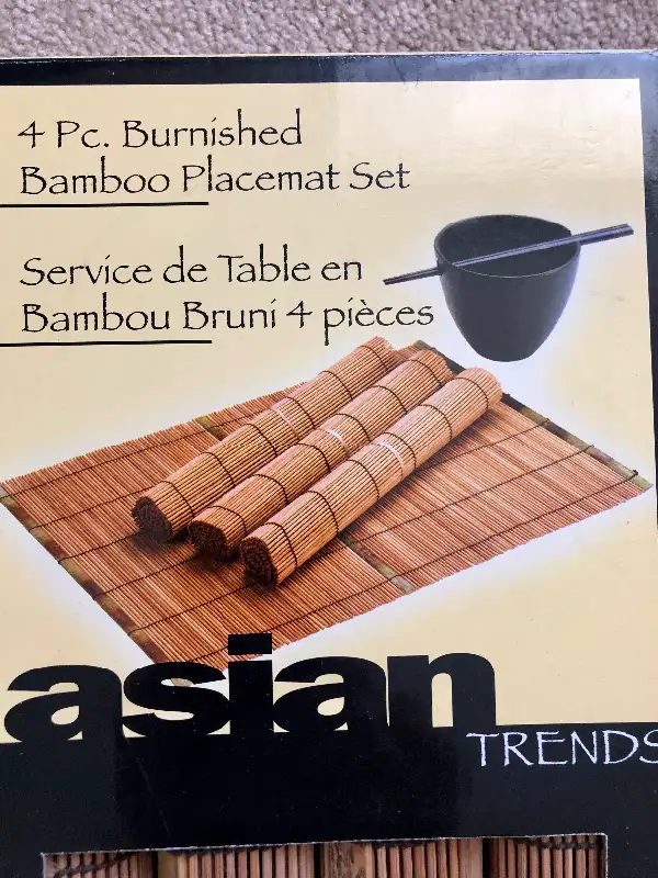 Four Bamboo Placemats+2sets of chopsticks, never used, Brampton in Kitchen & Dining Wares in Mississauga / Peel Region - Image 3