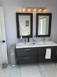 Floating Bathroom vanity, mirrors and light for sale