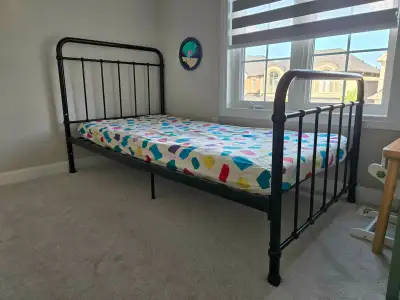 Black Metal Twin Bed Frame, Adjustable!, View more