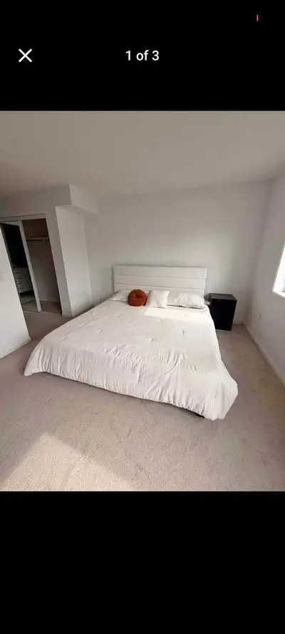 Queen bed frame and mattress for sale , View more