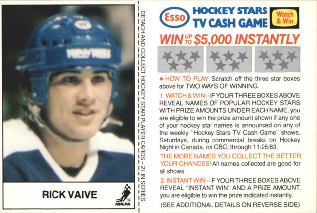 RICK VAIVE .... PEI's own .... 1983-84 ESSO .... hockey card in Arts & Collectibles in City of Halifax