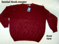 Essential Needs brand, sweater, 2XL. 100% acrylic, new with tags