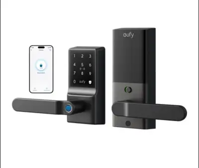 eufy Smart Lock C33, Fingerprint Keyless Door Lock with Handle, Built-in Wi-Fi, APP Remote Control,...