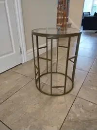 Round Glass and Brass Cute  End/Corner   Table