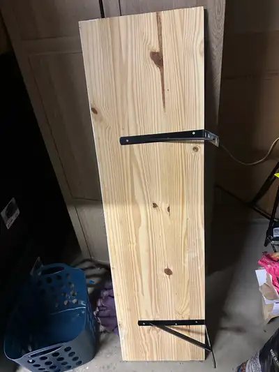 wood shelf 56 1/2 by 15 and 1/4 , View more