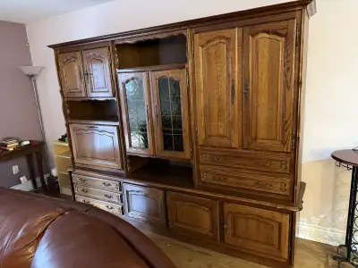 Buffet/vaisselier rustique avec table à rallonges et 6 chaises, View more