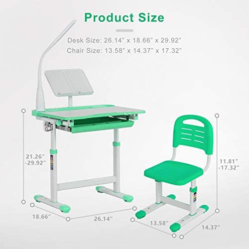 **New Green Kids Desk and Chair Set (Adjustable Height)** dans Bureaux  à Ville de Montréal - Image 3