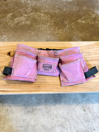 Pink real suede tool belt