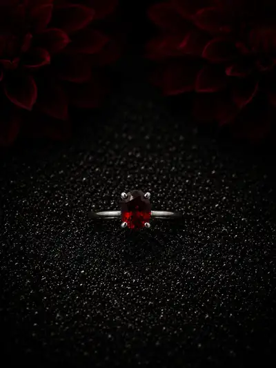 Red Garnet Ring, View more