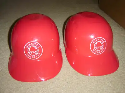 Souvenir collectable replica plastic batting helmets. NOT actual, authentic safety helmets. Wearable...