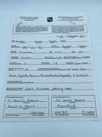 Wayne Gretzky 1977 NHL Draft Eligible Player Questionaire	