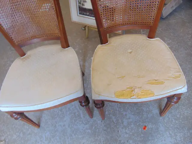 2 retro gibbard solid cherry 1960  s chairs seats need redoing in Chairs & Recliners in Kingston - Image 5