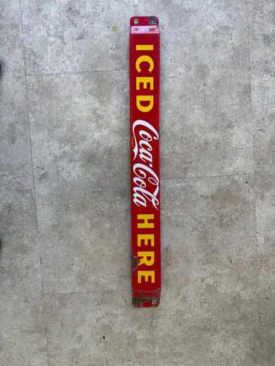Coca Cola porcelain push bar P and M orillia made , View more