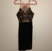Top Shop Nude Black Lace Dress Retails $160+ Petite Size 2 