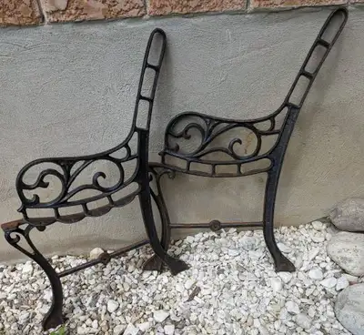 Cast Iron Bench Ends.