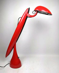 Rare Mid Century Modern Luxo Sparkle Red Heron Lamp Adjustable